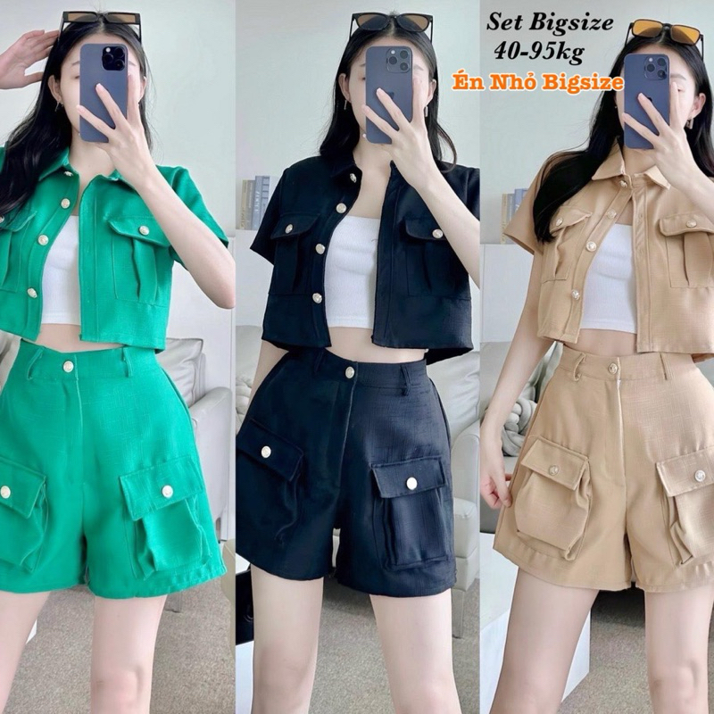 Thời Trang Én Nhỏ Có Bigsize - Set 2 món Áo Và Quần Bigsize Vải Linen có Bo Chun Thiết Kế Dự Tiệc Nữ