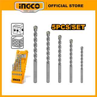 Bộ 5 mũi khoan bê tông đuôi trơn cao cấp INGCO AKD3051