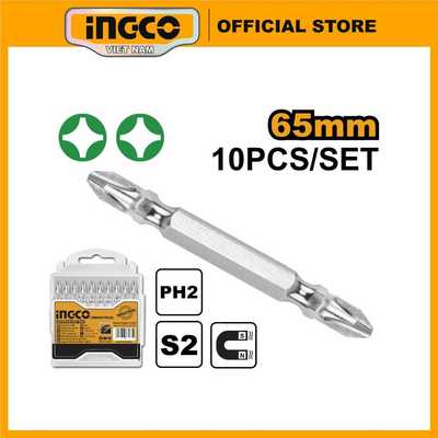 Bộ 10 đầu vít bake 2 đầu có từ tính INGCO SDB21PH233