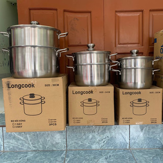 Nồi hấp inox Longcook nhiều size