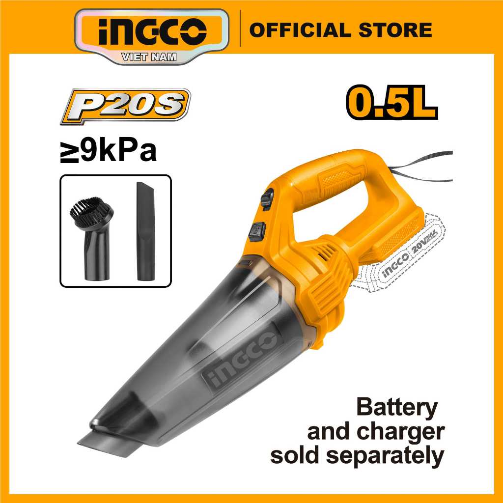 Body Máy hút bụi không dây dùng pin ingco 20V CVLI2001 0.7L 7KPA | CVLI201261 0.5L 9KPA  (Không Kèm Pin Và Sạc) giá rẻ