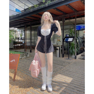 |bigsize aholashop| bodysuit bánh bèo tay bí viền bèo trắng