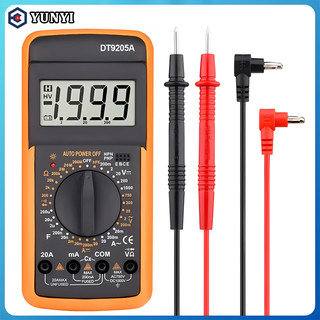 Yunyi đồng hồ vạn năng dt9205a có pin + dây đồng hồ đo vạn năng excel đồng hồ đo điện áp dc, ac