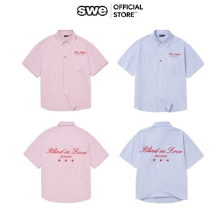 Áo Sơ Mi Unisex Ngắn Tay SWE KA SHIRT - Xanh/Hồng