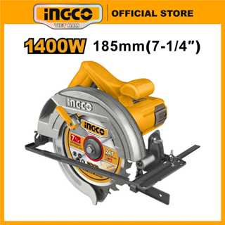 Máy cưa đĩa tròn cầm tay INGCO CS18538 1400W 4800RPM 185x20mm tặng kèm lưỡi cưa đi kèm đường kính 185mm, cốt 20mm