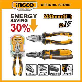 Kìm răng cắt cao cấp 8 inch thép cr-v ingco hhcp28200 kẹp chặt và cắt đồng, thép, nhôm
