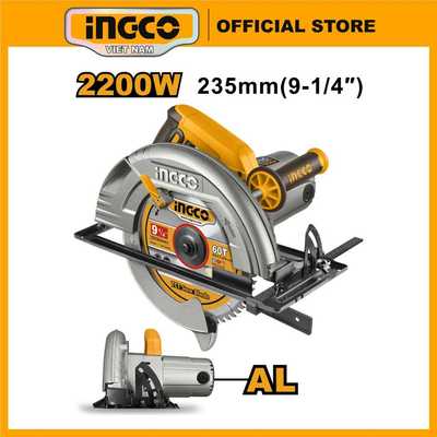 Máy cưa đĩa tròn cầm tay INGCO CS2358 2200W kèm 1 lưỡi cưa TCT 60T lưỡi cưa 235mm, cốt 25.4mm
