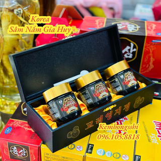 Cao Linh Chi Hộp Gỗ Đen CAO CẤP Hàn Quốc, Hộp 3 lọ