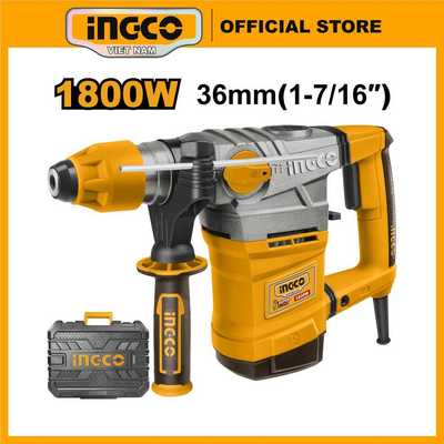 Máy đục bê tông 3 chức năng 1800w INGCO RH18008 Chuôi gài SDS 4 cạnh ,Φ 10mm