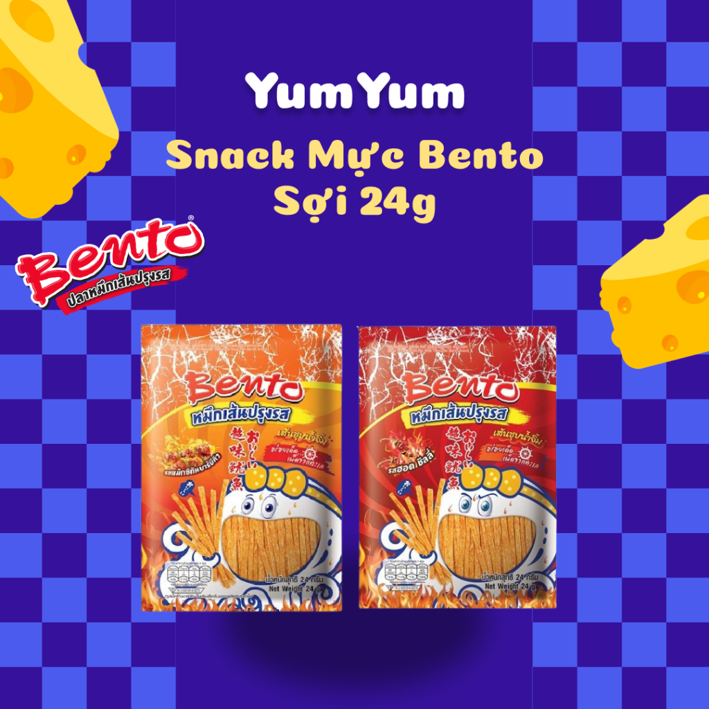 Mực Bento Sợi Gói To 24g, Mực Bento Thái Lan Các Vị Cay/Mexican BBG - yumyum