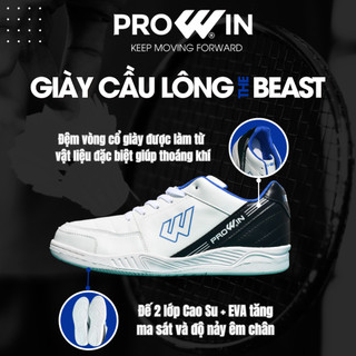 Giày cầu lông, giày bóng chuyền nam Prowin The Beast nhẹ, êm, đàn hồi tốt chân đế cao su Hàng chính hãng giá rẻ