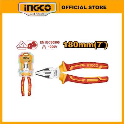 Kìm răng cách điện 7 inch cao cấp INGCO HICP28188 180mm thép Cr-V