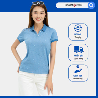 Áo Polo Nữ Cộc Tay Họa Tiết Nhí Genviet Basic Cao Cấp Chát Thoáng Mát TP321T2155