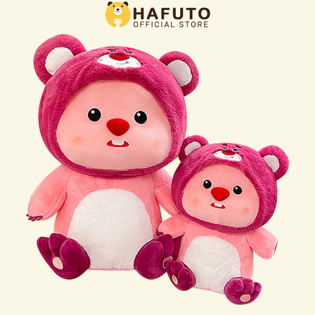 Gấu Bông Loppy Cosplay Lotso Đáng Yêu, Cao Cấp Hafuto, Loppy Dâu Tây Nhân Vật Hoạt Hình Siêu Cute