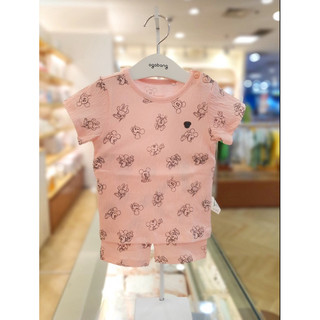(size 90 ~ 10-12kg) Bộ cotton nhăn mỏng mát, co giãn thoải mái Agabang xuất Hàn dư xịn