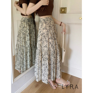 LYRA - Chân váy hoa nhí chất voan nhăn cao cấp cạp chun dáng xòe - CSYCD0154