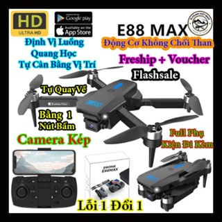  Flycam E88 Max Camera Kép 4K Kết Nối Wifi Điều Khiển Từ Xa Bằng Điên Thoại Quay Phim và Chụp Ảnh Full HD 