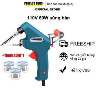 +1 Tin 110V 60W cầm tay thiếc nạp súng thiết lập với ánh sáng tự động hàn súng hàn sắt hàn công cụ hàn điện