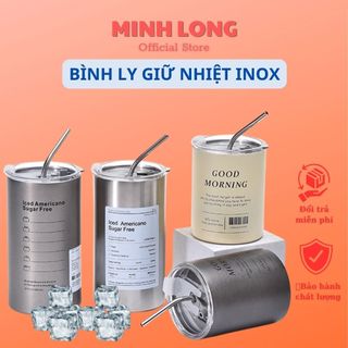 (LOẠI 1 KÈM ỐNG HÚT) LY GIỮ NHIỆT , CỐC GIỮ NHIỆT UỐNG NƯỚC AMERICANO 600ML