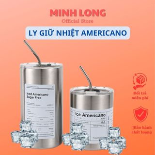 [LOẠI 1⚡️] CỐC NƯỚC GIỮ NHIỆT , LY GIỮ NHIỆT THÁI LAN Americano 600ml ĐỦ MÀU (kèm ống hút)