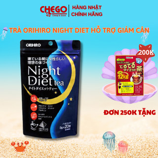Trà hỗ trợ giảm cân đêm Night Diet Tea Orihiro Nhật Bản túi 20 gói và 24 gói