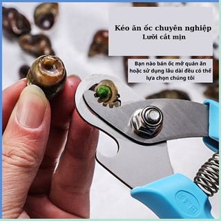 Kéo cắt đuôi ốc, dụng cụ bấm loại bỏ đầu ốc làm bằng thép không gỉ có đầu khui bia tiện lợi
