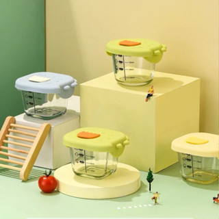  Hũ thuỷ tinh trữ đông hình khủng long gấu nắp silicon Mingo hộp trữ thức ăn cho bé thuỷ tinh cao cấp 