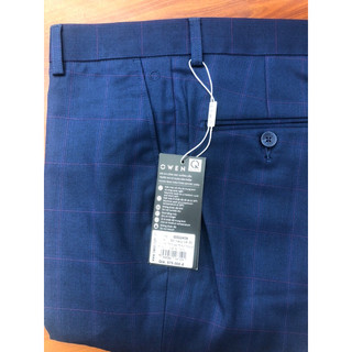 OWEN - Quần âu nam màu xanh navy kẻ đỏ