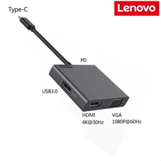 HUB chuyển đổi Type c 4in1 Lenovo ra HDMI, VGA, USB, PD dùng được Samsung Dex, laptop táo