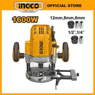 Máy soi máy phay gỗ công suất 1600W INGCO RT160028 mũi phay 6,8,12 mm, Ø 1/4", Ø1/2"