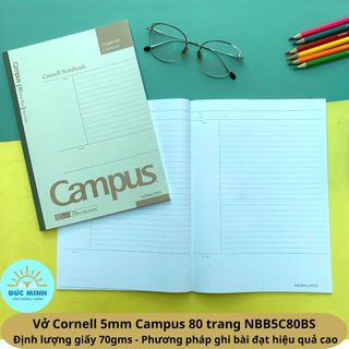 Vở cornell Campus phương pháp học mới ghi chép hiệu quả 80trang - định lượng giấy 70gms NBB5C80BS- vpp Diệp Lạc