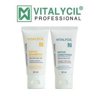 Set mini cặp dầu gội xả phục hồi siêu mượt hương nước hoa Vitalycil Repair 30ML