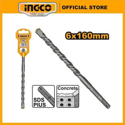 Mũi khoan bê tông 6 x 160mm INGCO DBH1210602 Ø6mm mũi đuôi gài