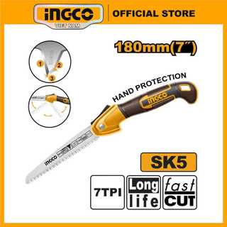 Cưa cầm tay cưa gỗ cây cảnh dạng xếp ingco hfsw1808 sử dụng gia đình, nghề mộc size 7"/180mm