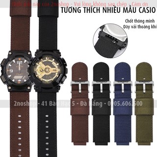 Dây vải canvas size 18mm thay thế cho đồng hồ CASIO AE-1000 AE-1200 SGW-300  AQ W AEQ MRW khóa inox đúc có logo - D2405