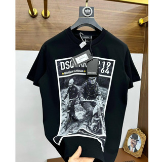 Áo Phông Cổ Tròn Tay Lỡ Phối Họa Tiết Tay Đau Đơn Giản Sành Điệu Chất Liệu Cotton Khô Siêu Thoáng Mát Cực Mềm Mịn