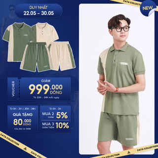 Bộ nam polo CATA COLLECTION mùa hè chất liệu cotton CVC 4 chiều thoáng khí vận động thoải mái phong cách thời trang CT34