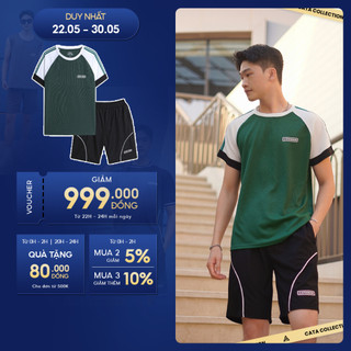 Bộ nam phong cách thể thao Cata Collection chất liệu cotton tổ ong nhiều lỗ khí thoáng mát, thấm hút mồ hôi màu xanh đen