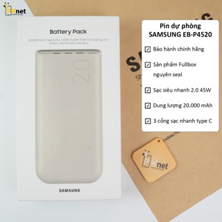 Sạc dự phòng Samsung 45W 20000mAh Chính Hãng P4520, sạc siêu nhanh 2.0, bảo hành chính hãng