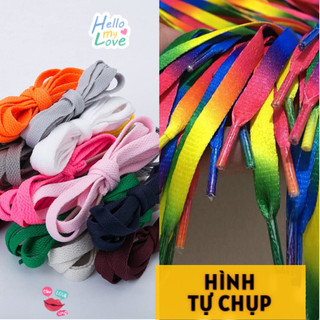 (HÌNH THẬT) Dây giày thể thao bản dẹt, bản tròn dài 120cm (2 sợi dây)