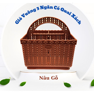 giỏ nhựa 3 ngăn có quai xách