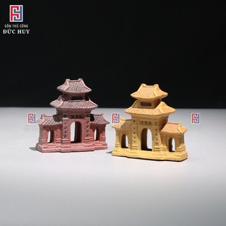 Mô hình gốm cổng làng mini trang trí hòn non bộ chậu cây bonsai