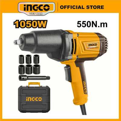 Máy siết bulong điện 220V INGCO IW10508 lực siết 550Nm trục 1/2 inch kèm nhiều đầu tuýp