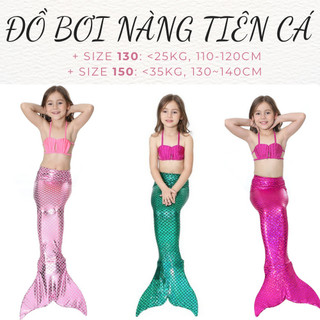 Đồ bơi cho bé gái Bộ đồ bơi hóa trang nàng tiên cá cho bé
