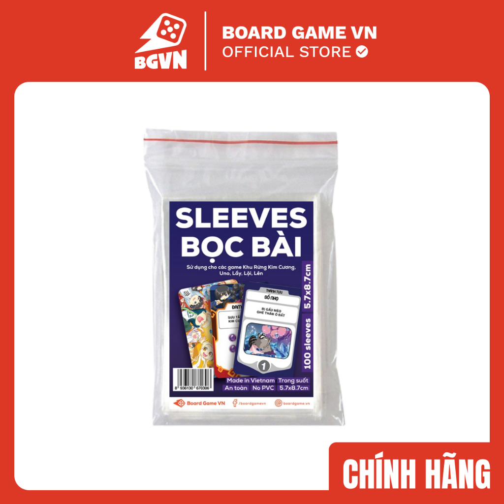 100 cái Bọc bài, sleeves bọc bài giúp bảo vệ thẻ bài board game, drinking game, card bo góc