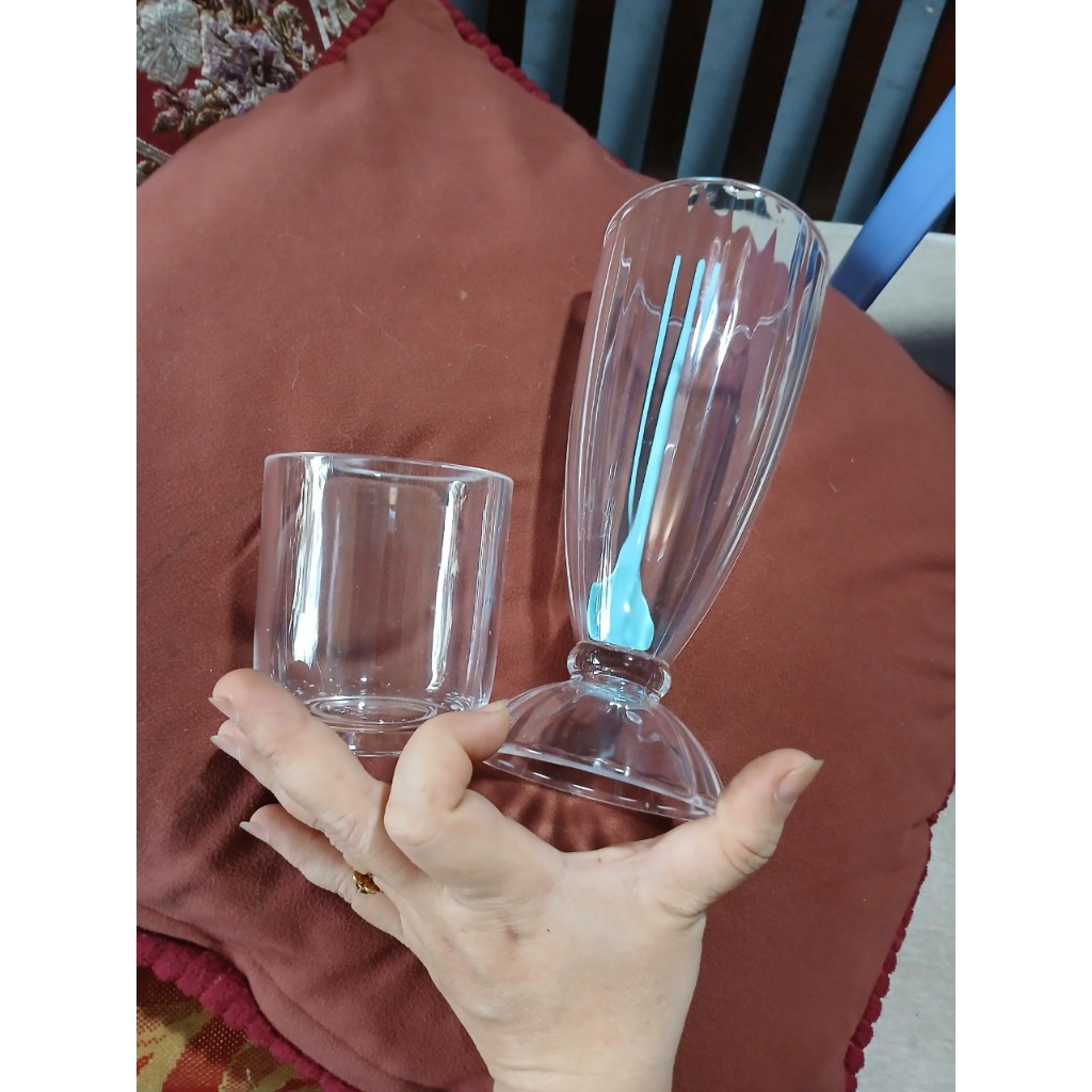 Combo 10 ly trà đá , 10 muỗng caphe , 10 ly sinh tố nhựa acrylic trong suốt