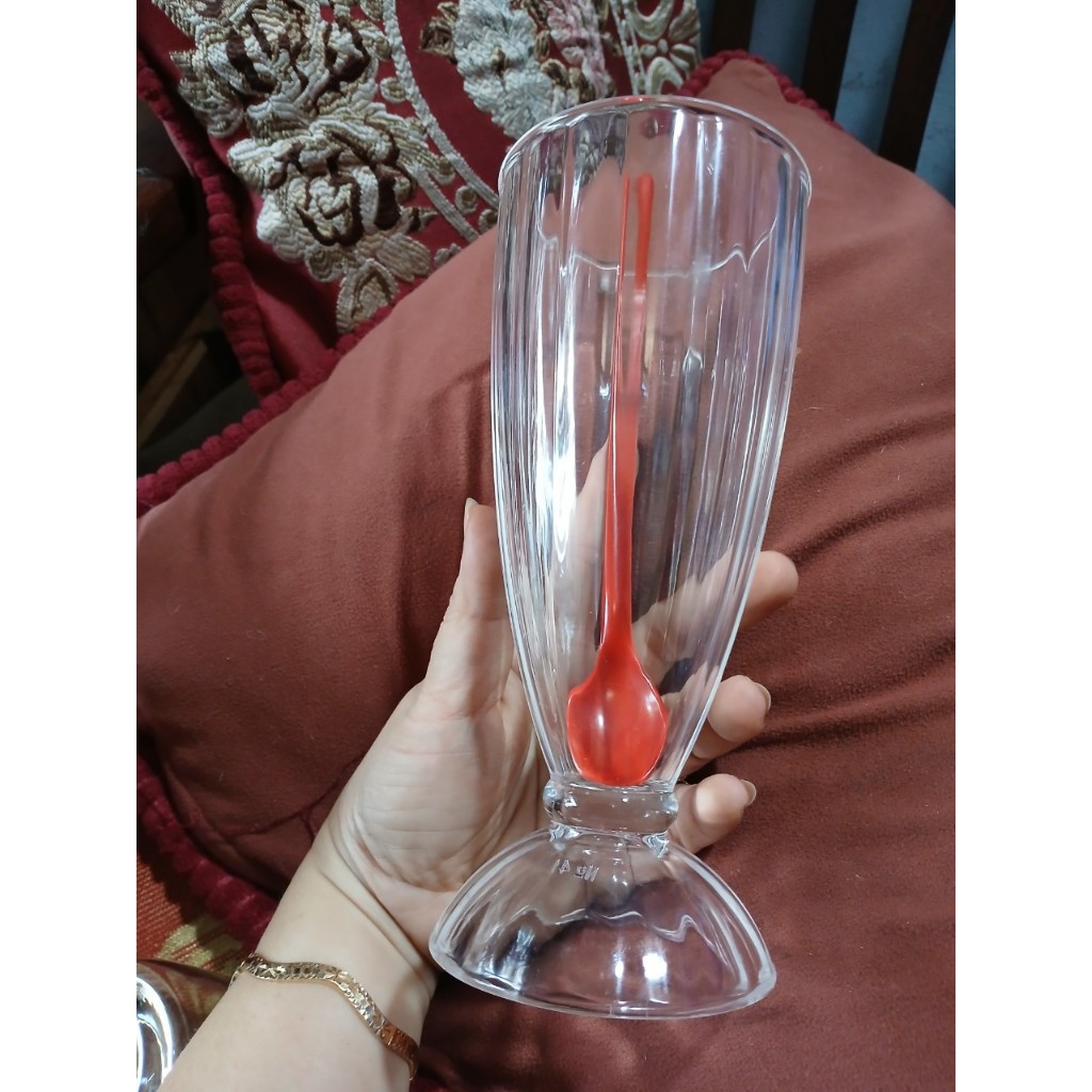 COMBO 10 ly trà đá , 10 muỗng caphe , 10 ly sinh tố nhựa acrylic trong suốt