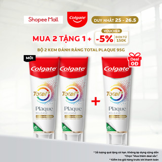  Bộ 2 Kem đánh răng Colgate Total Plaque Release 95g/tuýp giúp khỏe nướu, ngăn mảng bám hiệu quả gấp 3 lần