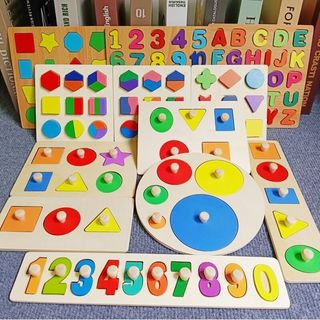 Bộ Đồ Chơi Xếp Hình Học Montessori Hình Tròn Giúp Trẻ Nhận Biết Trí Thông Minh