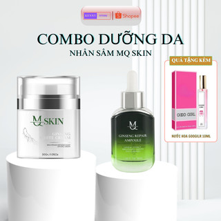 Combo kem face nhân sâm mq skin & serum căng bóng da nhân sâm mq skin chính hãng
